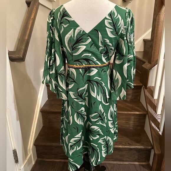 Anthropologie Vanessa Virginia Whimsical Print Leaf Musa Dress Size 2 - Picture 4 of 9